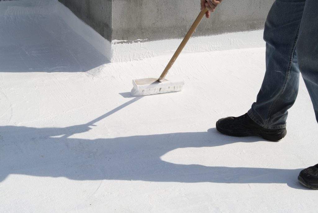 Coating commercial roof coating